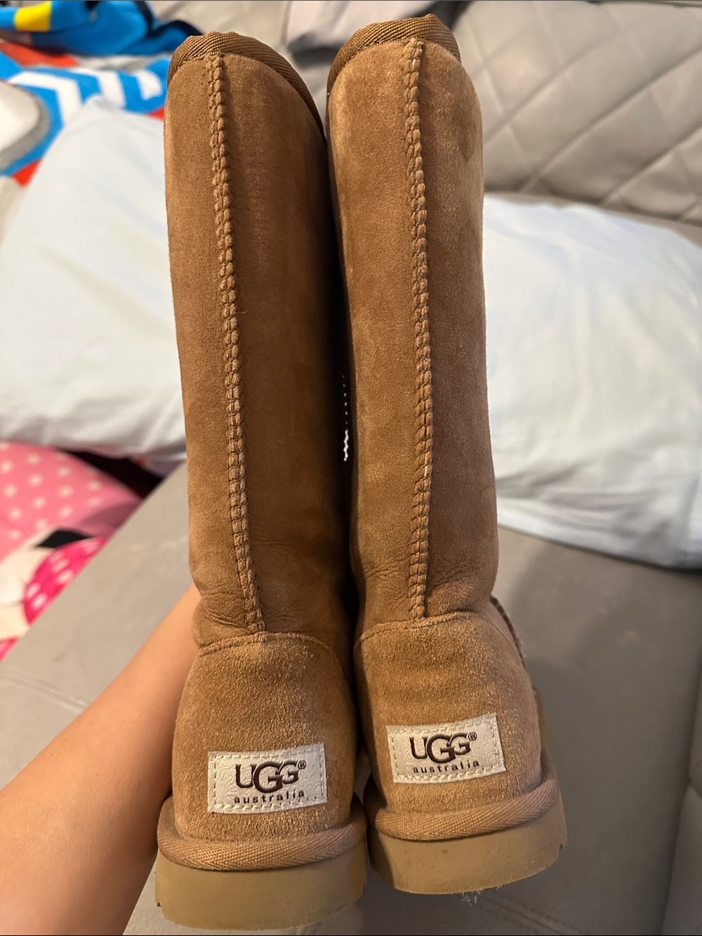 UGG Tall Suede Boots in Chestnut Brown